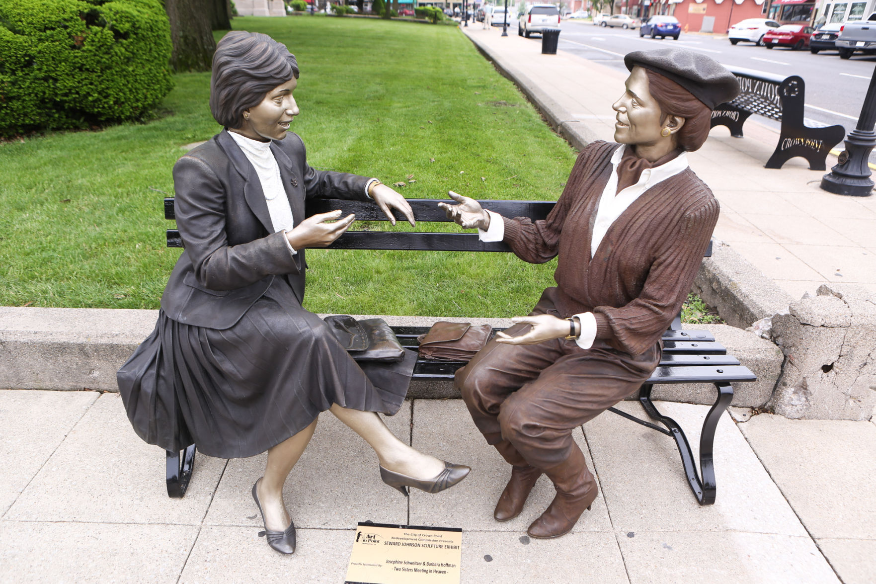 Artist Seward Johnson's "The Tooth" is implanted at the Crown Point Sportsplex